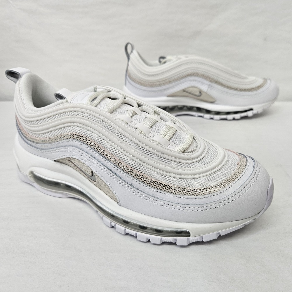 Nike Air Max 97 Sneakers FQ8889-100 White Chrome Platinum Tint Women's Size 6.5